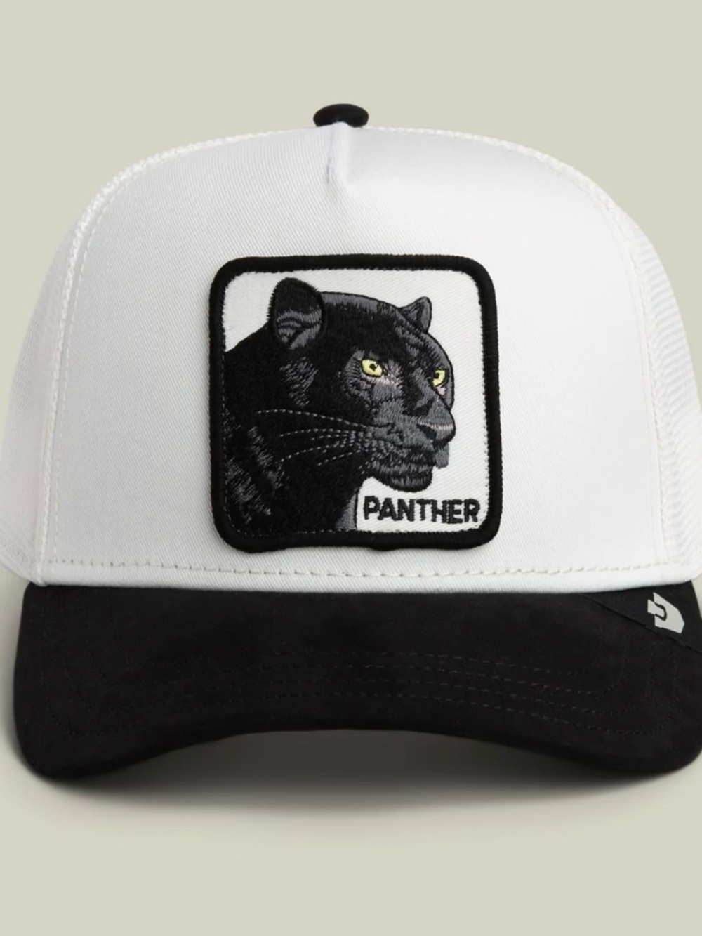 Goorin Bros. "SUEDE BLACK PANTHER"
Trucker Hat. White Mesh SnapBack. NWT
